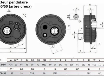 Réducteur pendulaire CHA 50-50 ( arbre creux) Réducteur pendulaire CHA 50-50 ( arbre creux)